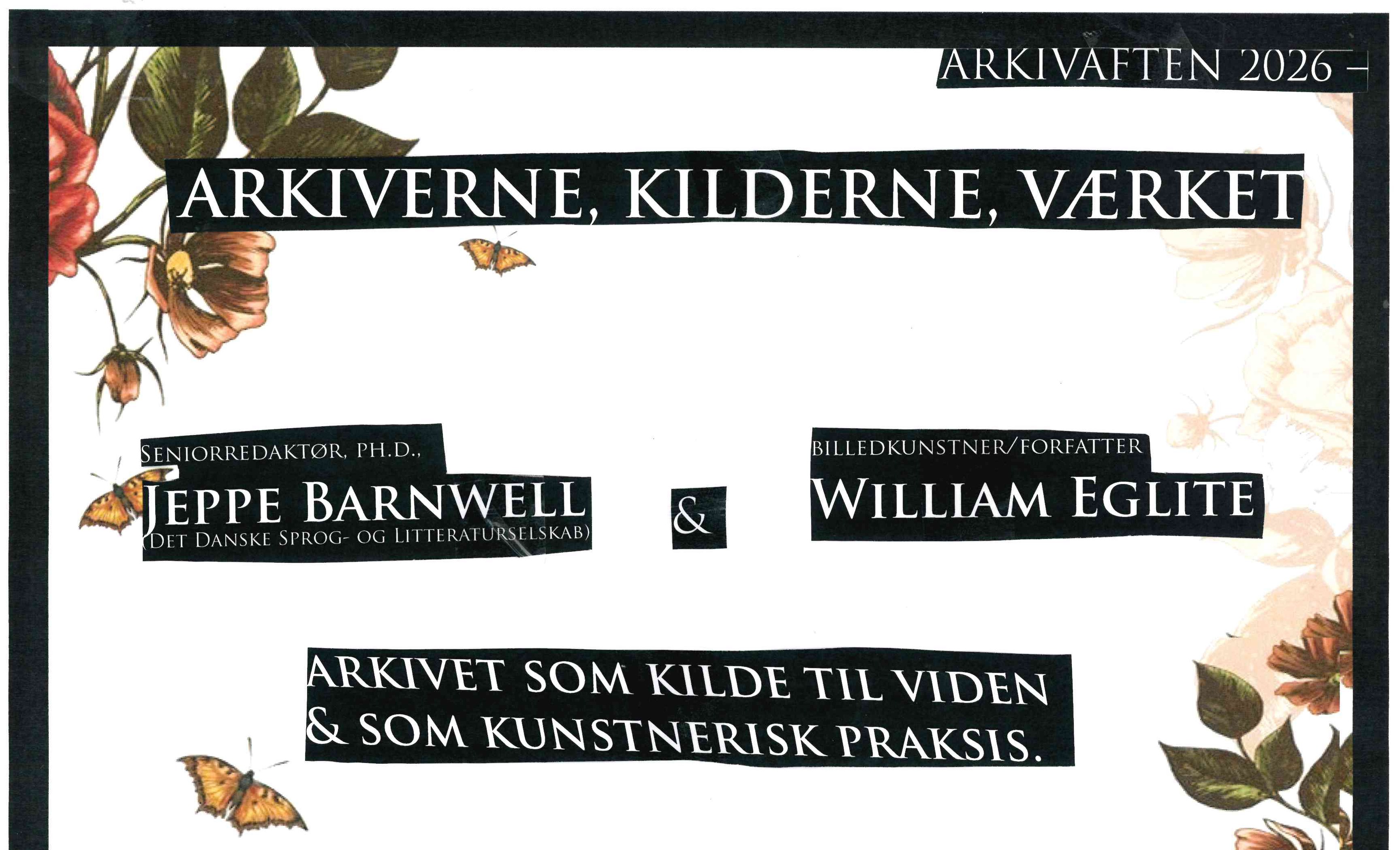 Kom til ARKIVAFTEN 2026 på Hald Hovedgård – KILDERNE, ARKIVET, VÆRKET